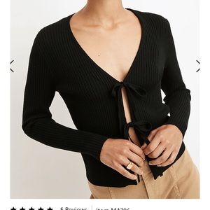 NWT Madewell Tie Front Bellemoor Ribbed Cardigan Sweater